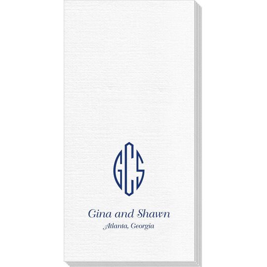 Shaped Oval Monogram with Text Deville Guest Towels